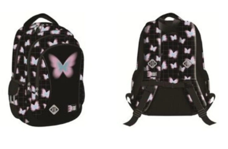 Plecak 3-komorowy Pastel Butterfly, ST-MAJEWSKI