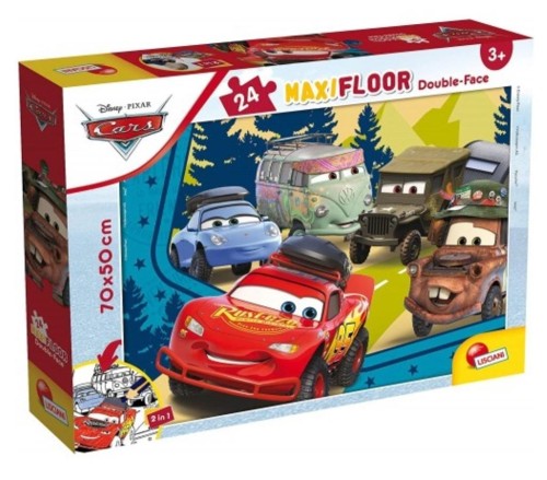 Puzzle podłogowe dwustronne Maxi 24 Auta, Lisciani