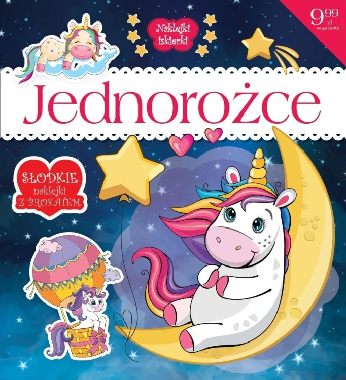 Naklejki iskierki z brokatem. Jednorożce