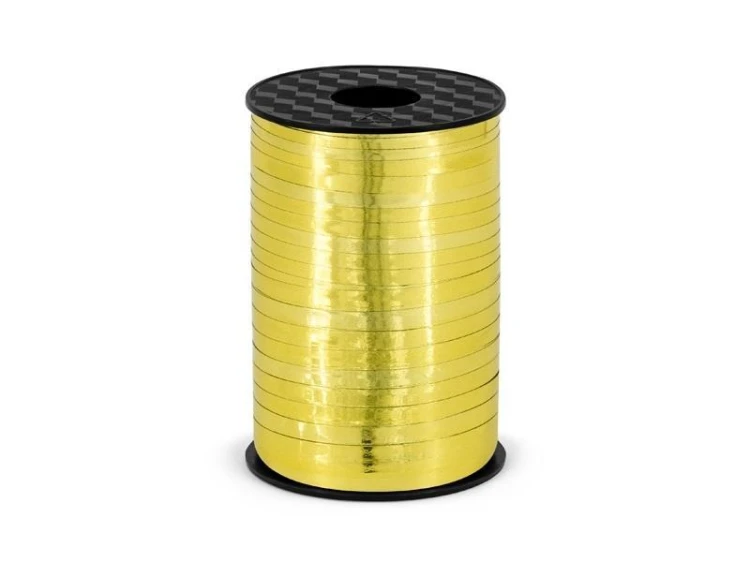 Wstążka plastikowa złota 5mmx225m, PartyDeco