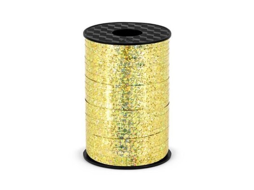 Wstążka plastikowa złota 5mmx225m, PartyDeco