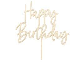 Topper drewniany Happy Birthday 16,5cm