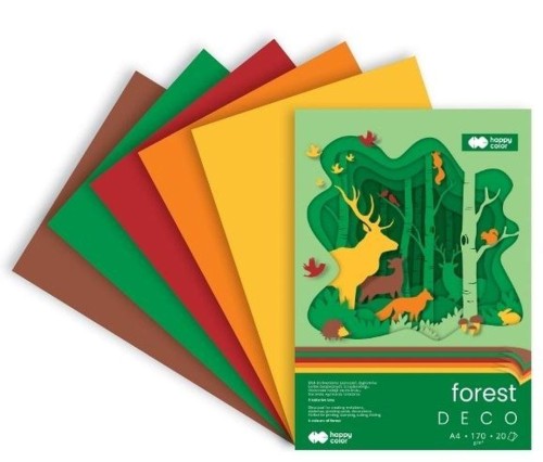 Blok Hobby Deco Forest A4 20 ark 5 kol HAPPY COLOR