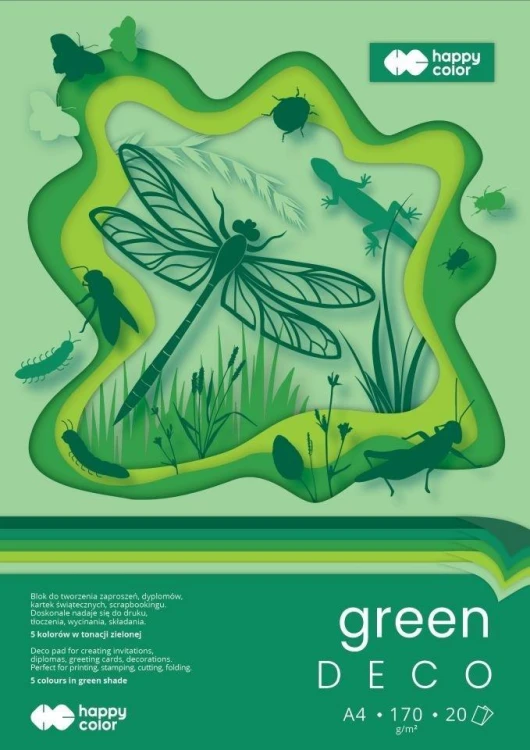 Blok Hobby Deco Green A4/20K 170g HAPPY COLOR, GDD