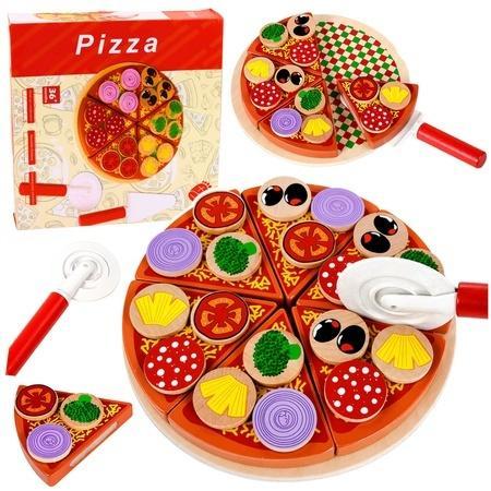 Krojenie pizzy na rzepy z nożem i deską, Leantoys