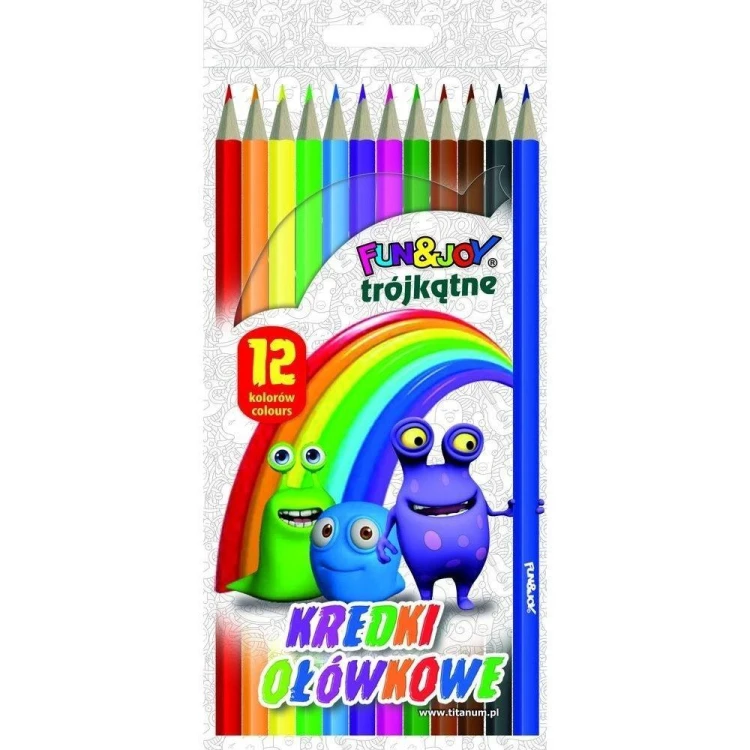 Kredki ołówkowe trójkątne 12 kolorów, Titanum