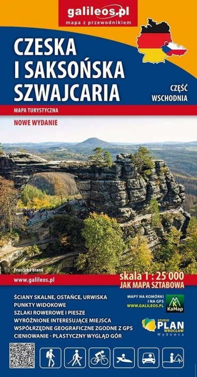 Mapa turystyczna - Czeska i Saksońska Szwajacaria