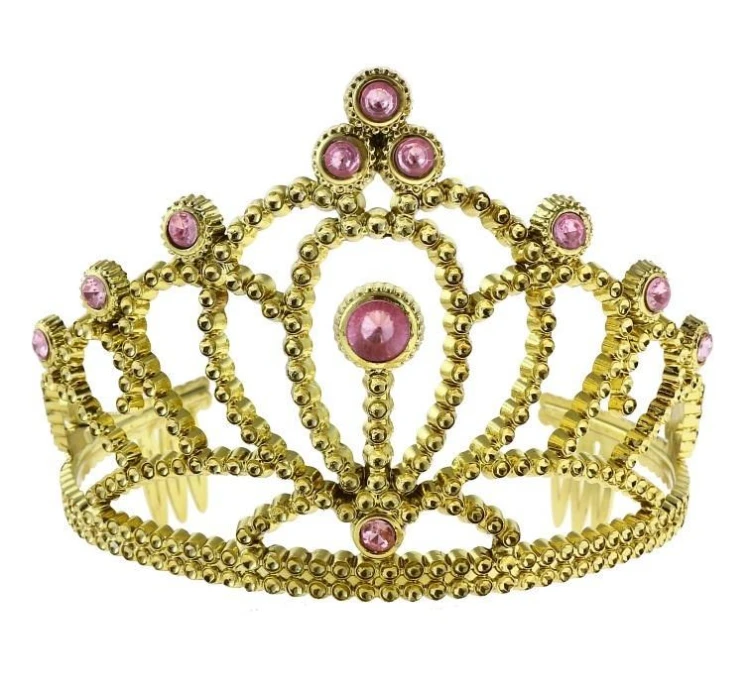 Diadem księżniczki z różowymi perłami