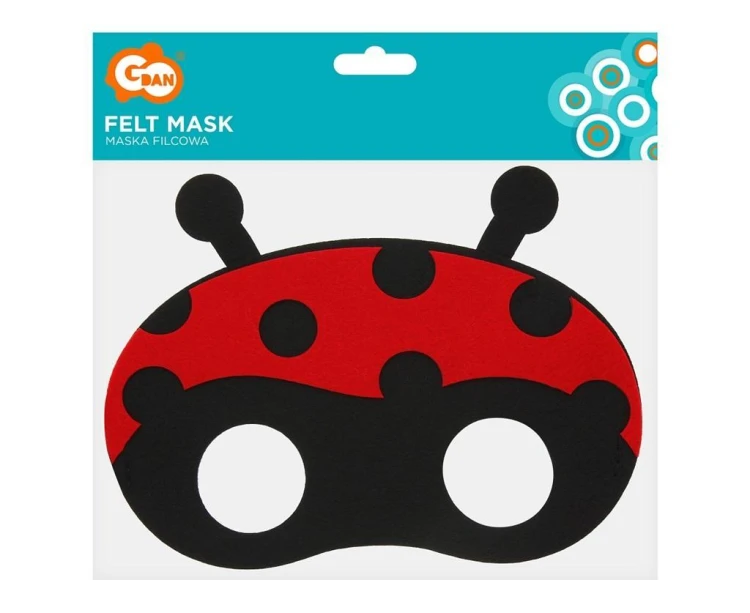 Maska filcowa biedronka 18.5x14cm