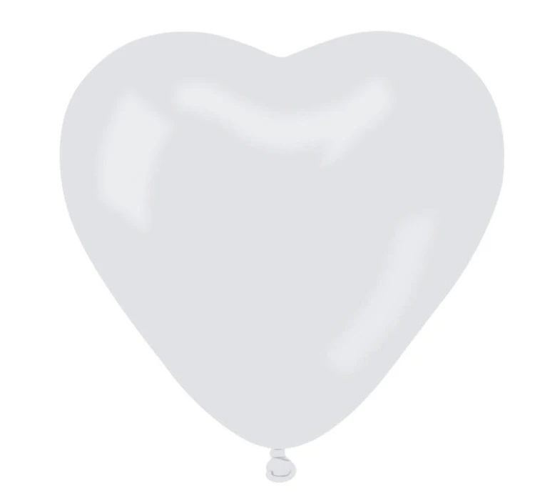 Balony pastelowe serca białe 15cm 100szt