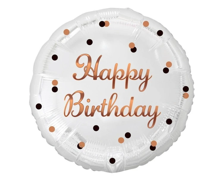 Balon foliowy B&C Happy Birthday biały 36cm
