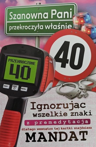 Karnet Urodziny 40