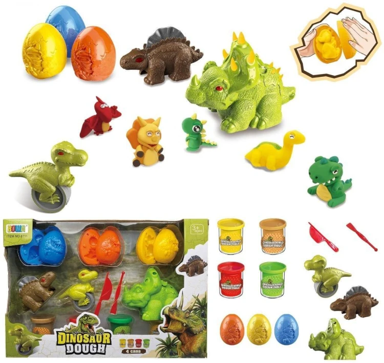 Masa plastyczna z foremkami dinozaury, Trifox