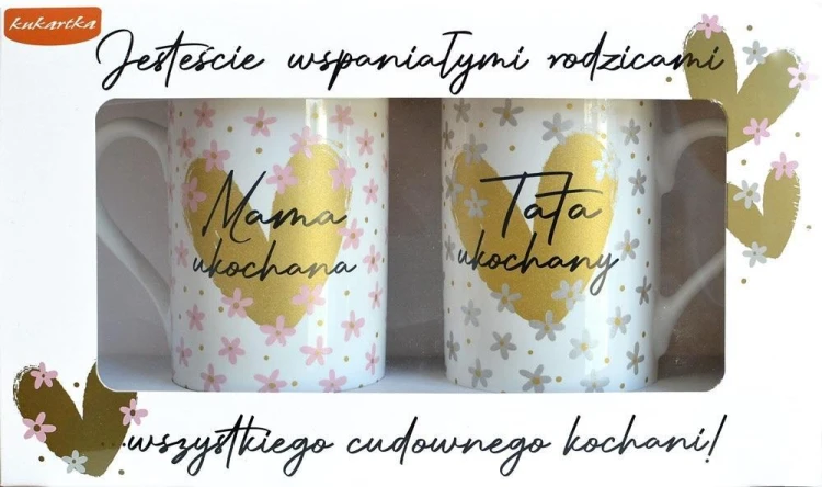 Kubek komplet Mama/Tata, Kukartka