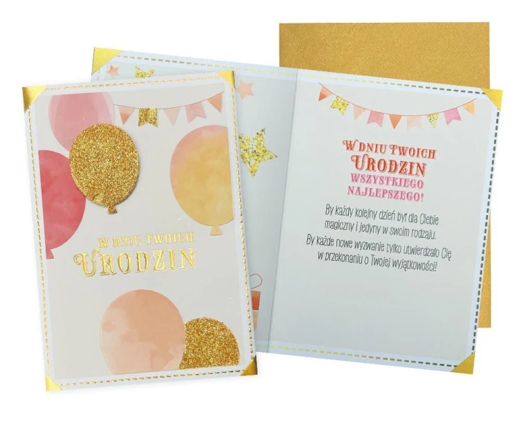 Karnet B6 Urodziny balony