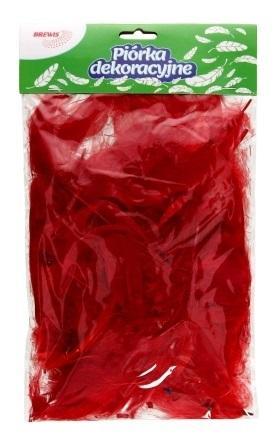 Piórka dekoracyjne czerwone 7g, Brewis