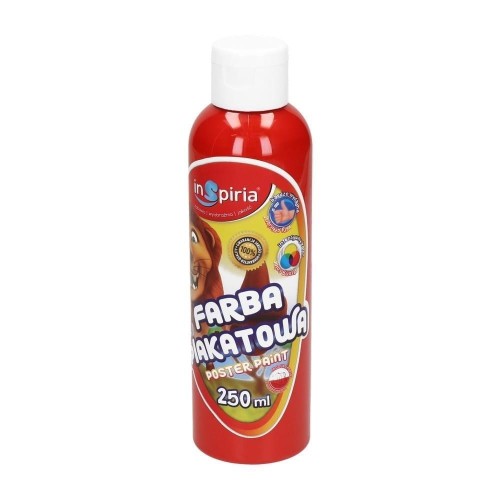 Farba plakatowa czerwona 250ml, InSpiria