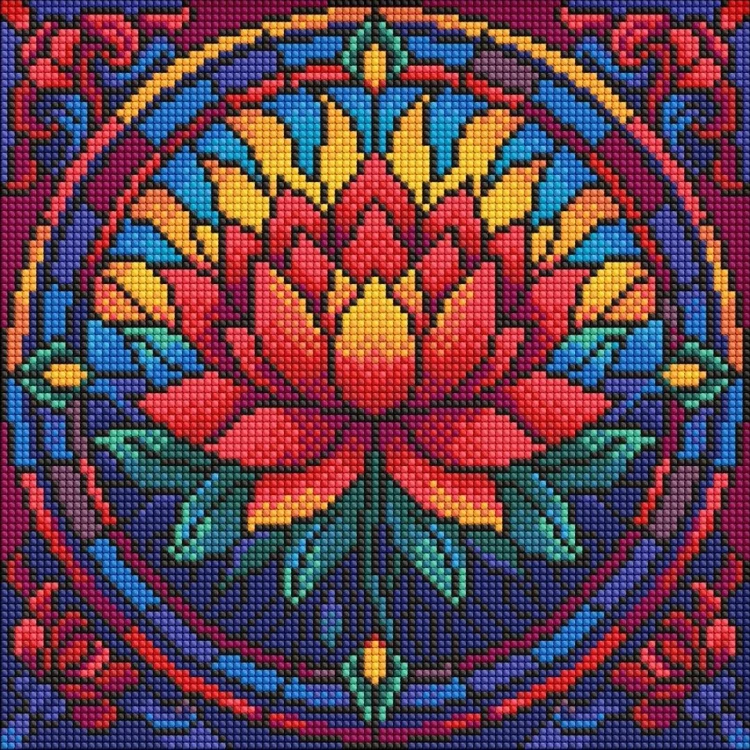 Diamentowa mozaika - Witraż. Lotos 30x30cm, Ideyka
