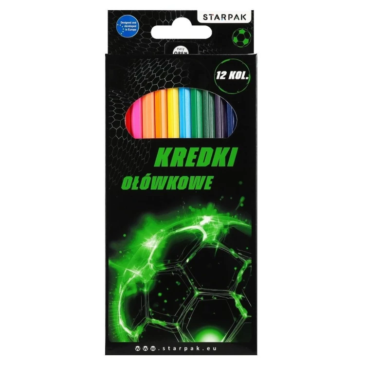 Kredki ołówkowe Football 12kol, STARPAK
