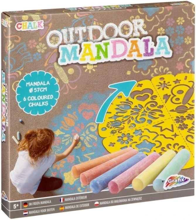 Mandala zewnętrzna 57cm + 6szt kredy, Grafix