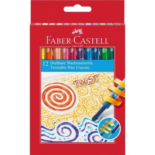 Kredki woskowe wykręcane 12szt, Faber Castell