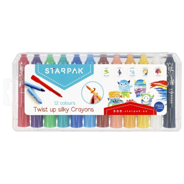 Pastele olejne wykręcane 12 kolorów, STARPAK