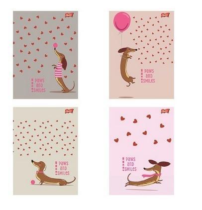 Zeszyt A4/32k linia kolorowa Dachshund (15szt)