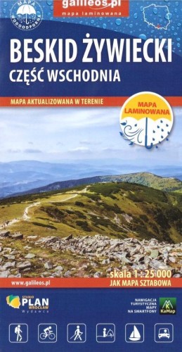 Mapa turystyczna - Beskid Żywiecki cz.wschodnia