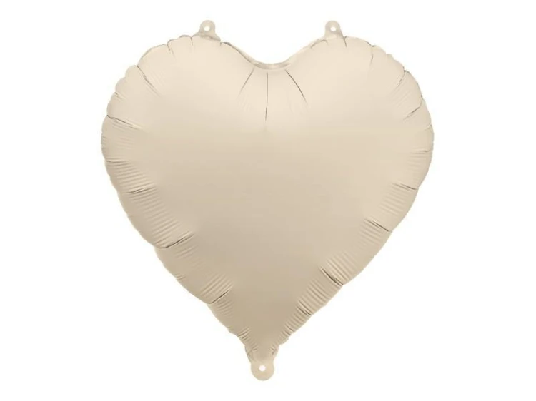 Balon foliowy Serce 45cm jasny beż