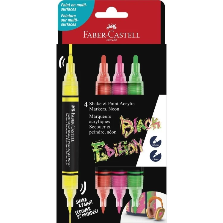 Marker akrylowy Black Edition 4kol FABER-CASTELL