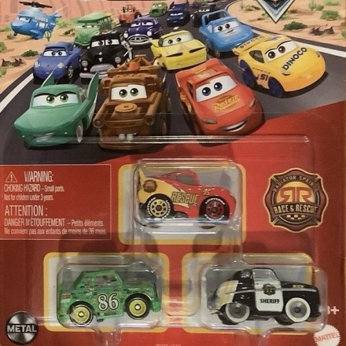 Cars mikroautka 3szt, Mattel
