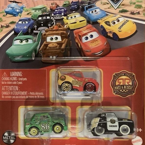 Cars mikroautka 3szt, Mattel