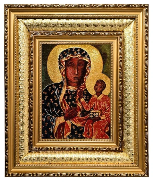 Obraz Haftowany Matka Boża Częstochowska 38x32cm