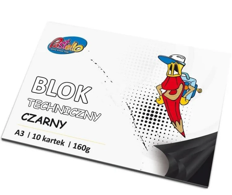 Blok techniczny A3 160g czarny 10 kartek