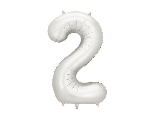 Balon foliowy cyfra 2 86cm srebrny