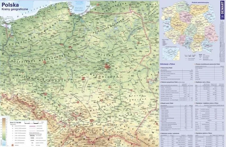 Mapa Polski. Podkładka na biurko, Demart