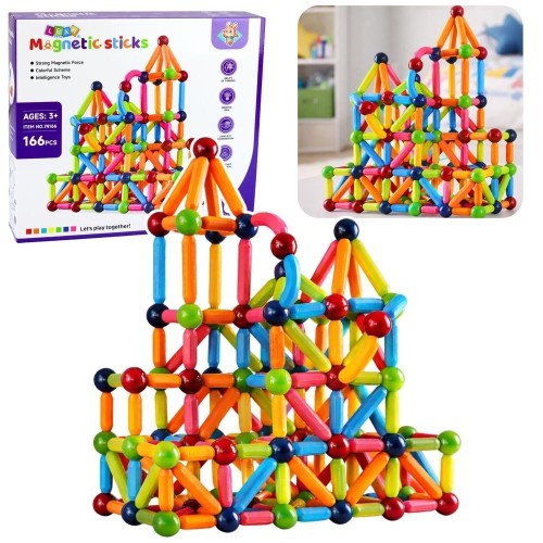 Klocki magnetyczne konstrukcyjne 166el, Leantoys