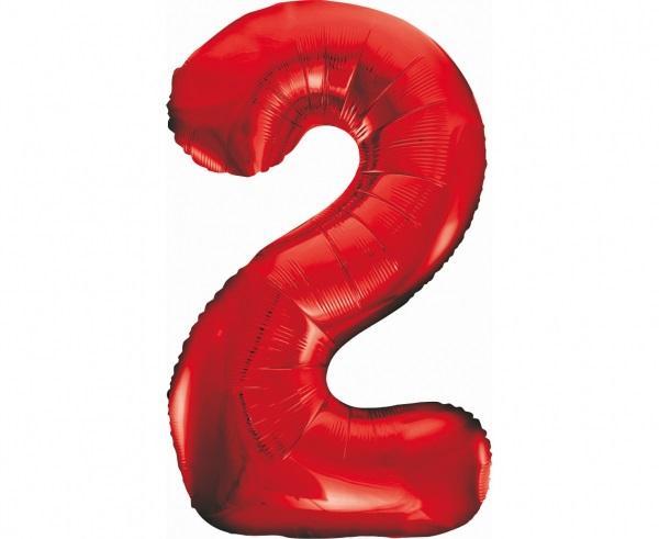 Balon foliowy B&C cyfra 2 czerwona 85cm