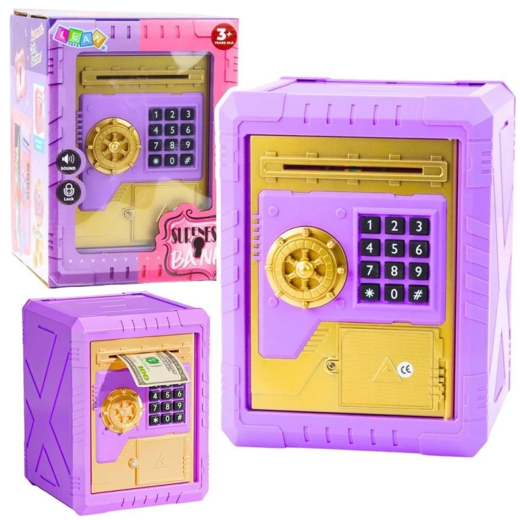 Sejf skarbonka elektroniczna na kod, Leantoys