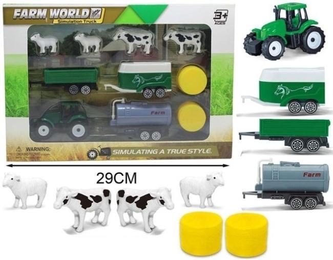 Zestaw farma - traktor z akcesoriami, Merkpol
