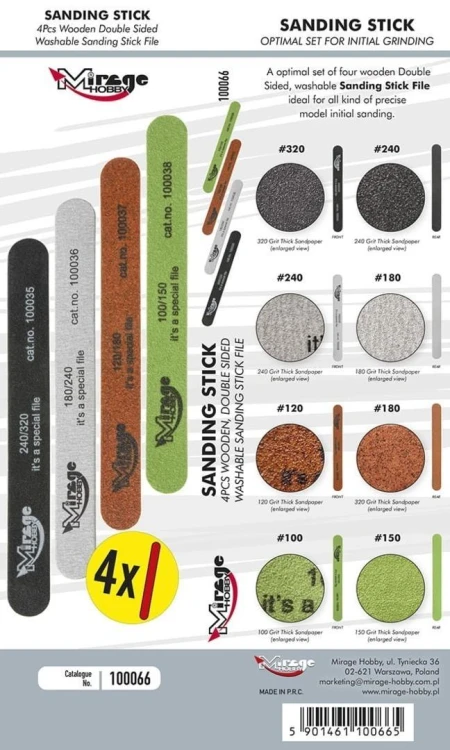 Zestaw pilników sanding stick optimal 4szt