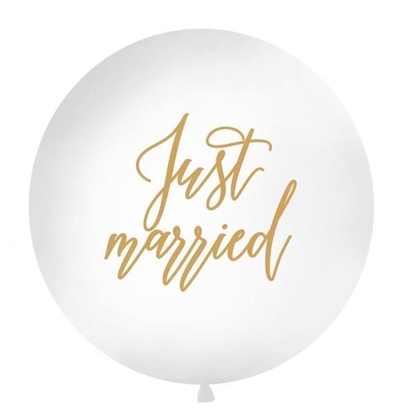 Balon Just married 1m biały
