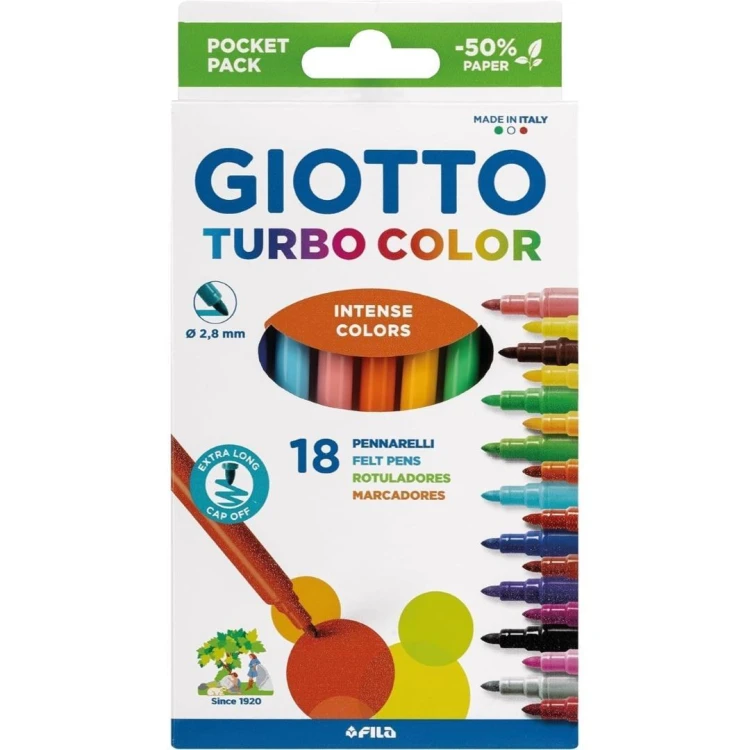 Flamastry Turbo Color 18 kolorów GIOTTO, Giotto