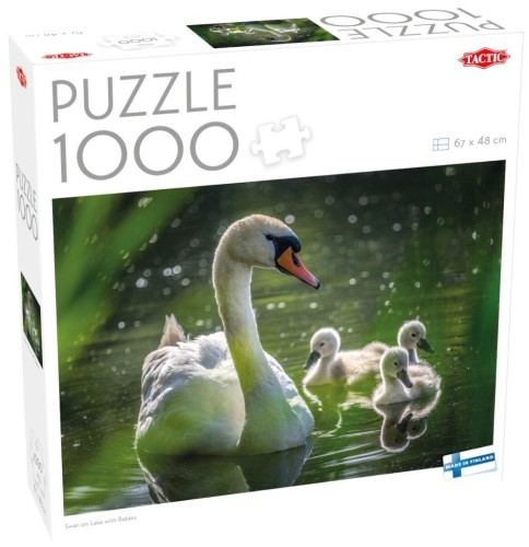 Puzzle 1000 Łabędź na jeziorze z dziećmi, Tactic