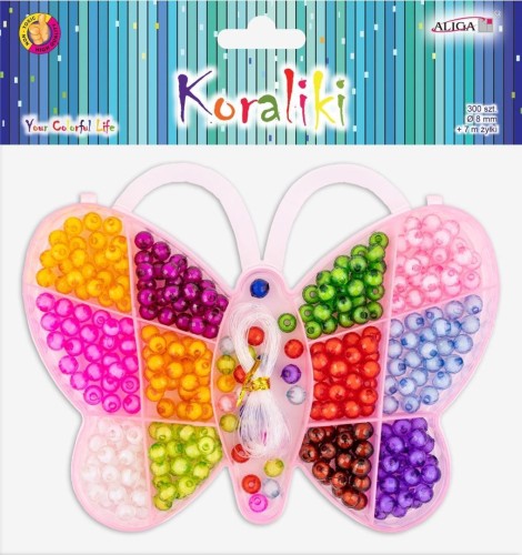 Koraliki plastikowe motyl 300szt, Aliga