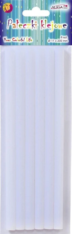 Klej do pistoletu bezbarwny 11mm 6szt, Aliga