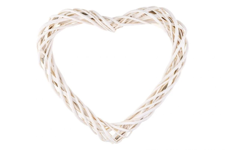 Serce wiklinowe białe 30cm, Aliga