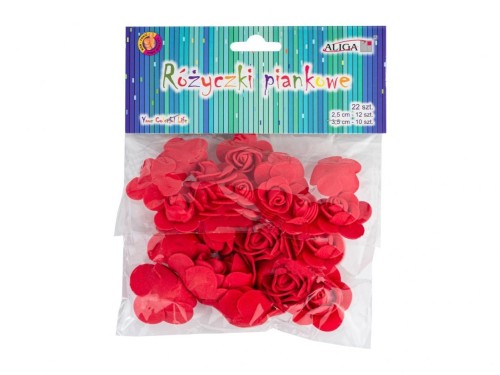 Różyczki piankowe czerwone 22szt
