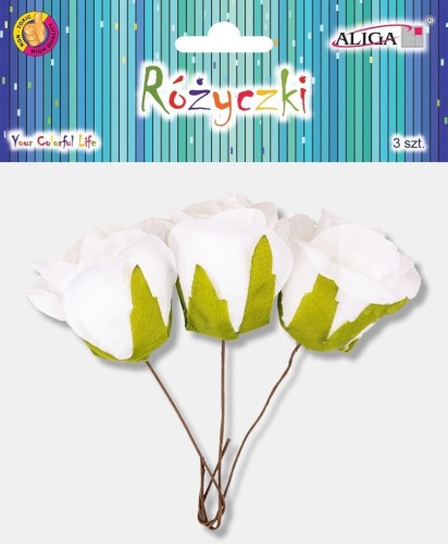 Różyczki na drucikach 15 cm 3szt
