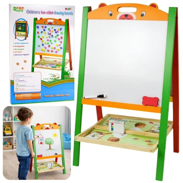 Dwustronna tablica edukacyjna magnetyczna 2w1